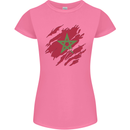 Torn Morocco Flag Moroccan Day Football Womens Petite Cut T-Shirt Azalea