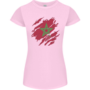 Torn Morocco Flag Moroccan Day Football Womens Petite Cut T-Shirt Light Pink