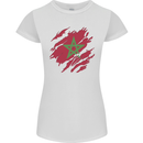 Torn Morocco Flag Moroccan Day Football Womens Petite Cut T-Shirt White