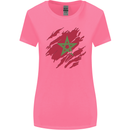 Torn Morocco Flag Moroccan Day Football Womens Wider Cut T-Shirt Azalea