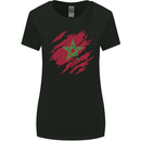 Torn Morocco Flag Moroccan Day Football Womens Wider Cut T-Shirt Black