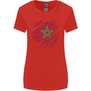 Torn Morocco Flag Moroccan Day Football Womens Wider Cut T-Shirt Red