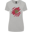 Torn Morocco Flag Moroccan Day Football Womens Wider Cut T-Shirt Sports Grey