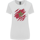 Torn Morocco Flag Moroccan Day Football Womens Wider Cut T-Shirt White