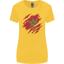Torn Morocco Flag Moroccan Day Football Womens Wider Cut T-Shirt Yellow