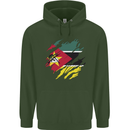 Torn Mozambique Flag Mozambican Day Football Childrens Kids Hoodie Forest Green