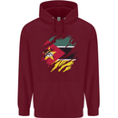 Torn Mozambique Flag Mozambican Day Football Childrens Kids Hoodie Maroon