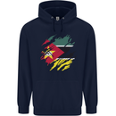 Torn Mozambique Flag Mozambican Day Football Childrens Kids Hoodie Navy Blue