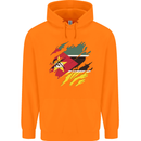 Torn Mozambique Flag Mozambican Day Football Childrens Kids Hoodie Orange