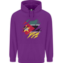Torn Mozambique Flag Mozambican Day Football Childrens Kids Hoodie Purple