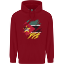 Torn Mozambique Flag Mozambican Day Football Childrens Kids Hoodie Red