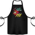 Torn Mozambique Flag Mozambican Day Football Cotton Apron 100% Organic Black