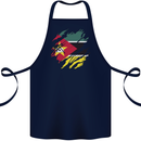 Torn Mozambique Flag Mozambican Day Football Cotton Apron 100% Organic Navy Blue