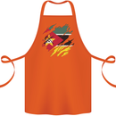 Torn Mozambique Flag Mozambican Day Football Cotton Apron 100% Organic Orange