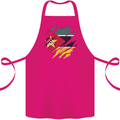 Torn Mozambique Flag Mozambican Day Football Cotton Apron 100% Organic Pink