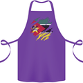 Torn Mozambique Flag Mozambican Day Football Cotton Apron 100% Organic Purple
