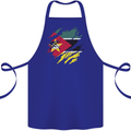 Torn Mozambique Flag Mozambican Day Football Cotton Apron 100% Organic Royal Blue