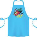 Torn Mozambique Flag Mozambican Day Football Cotton Apron 100% Organic Turquoise