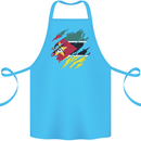Torn Mozambique Flag Mozambican Day Football Cotton Apron 100% Organic Turquoise