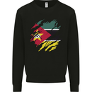 Torn Mozambique Flag Mozambican Day Football Kids Sweatshirt Jumper Black