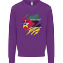 Torn Mozambique Flag Mozambican Day Football Kids Sweatshirt Jumper Purple