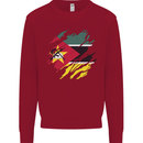 Torn Mozambique Flag Mozambican Day Football Kids Sweatshirt Jumper Red