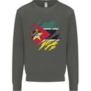 Torn Mozambique Flag Mozambican Day Football Kids Sweatshirt Jumper Storm Grey