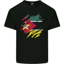 Torn Mozambique Flag Mozambican Day Football Kids T-Shirt Childrens Black