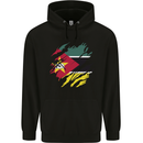 Torn Mozambique Flag Mozambican Day Football Mens 80% Cotton Hoodie Black