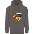 Torn Mozambique Flag Mozambican Day Football Mens 80% Cotton Hoodie Charcoal