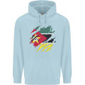 Torn Mozambique Flag Mozambican Day Football Mens 80% Cotton Hoodie Light Blue