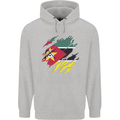 Torn Mozambique Flag Mozambican Day Football Mens 80% Cotton Hoodie Sports Grey