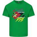 Torn Mozambique Flag Mozambican Day Football Mens Cotton T-Shirt Tee Top Irish Green