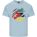 Torn Mozambique Flag Mozambican Day Football Mens Cotton T-Shirt Tee Top Light Blue