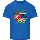 Torn Mozambique Flag Mozambican Day Football Mens Cotton T-Shirt Tee Top Royal Blue