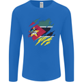 Torn Mozambique Flag Mozambican Day Football Mens Long Sleeve T-Shirt Royal Blue
