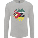 Torn Mozambique Flag Mozambican Day Football Mens Long Sleeve T-Shirt Sports Grey
