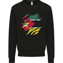 Torn Mozambique Flag Mozambican Day Football Mens Sweatshirt Jumper Black