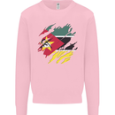 Torn Mozambique Flag Mozambican Day Football Mens Sweatshirt Jumper Light Pink