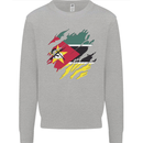 Torn Mozambique Flag Mozambican Day Football Mens Sweatshirt Jumper Sports Grey