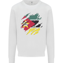 Torn Mozambique Flag Mozambican Day Football Mens Sweatshirt Jumper White