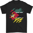 Torn Mozambique Flag Mozambican Day Football Mens T-Shirt 100% Cotton Black