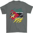 Torn Mozambique Flag Mozambican Day Football Mens T-Shirt 100% Cotton Charcoal