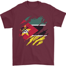 Torn Mozambique Flag Mozambican Day Football Mens T-Shirt 100% Cotton Maroon