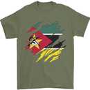 Torn Mozambique Flag Mozambican Day Football Mens T-Shirt 100% Cotton Military Green