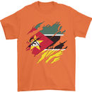 Torn Mozambique Flag Mozambican Day Football Mens T-Shirt 100% Cotton Orange