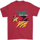 Torn Mozambique Flag Mozambican Day Football Mens T-Shirt 100% Cotton Red