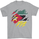 Torn Mozambique Flag Mozambican Day Football Mens T-Shirt 100% Cotton Sports Grey