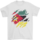 Torn Mozambique Flag Mozambican Day Football Mens T-Shirt 100% Cotton White