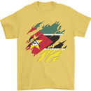 Torn Mozambique Flag Mozambican Day Football Mens T-Shirt 100% Cotton Yellow